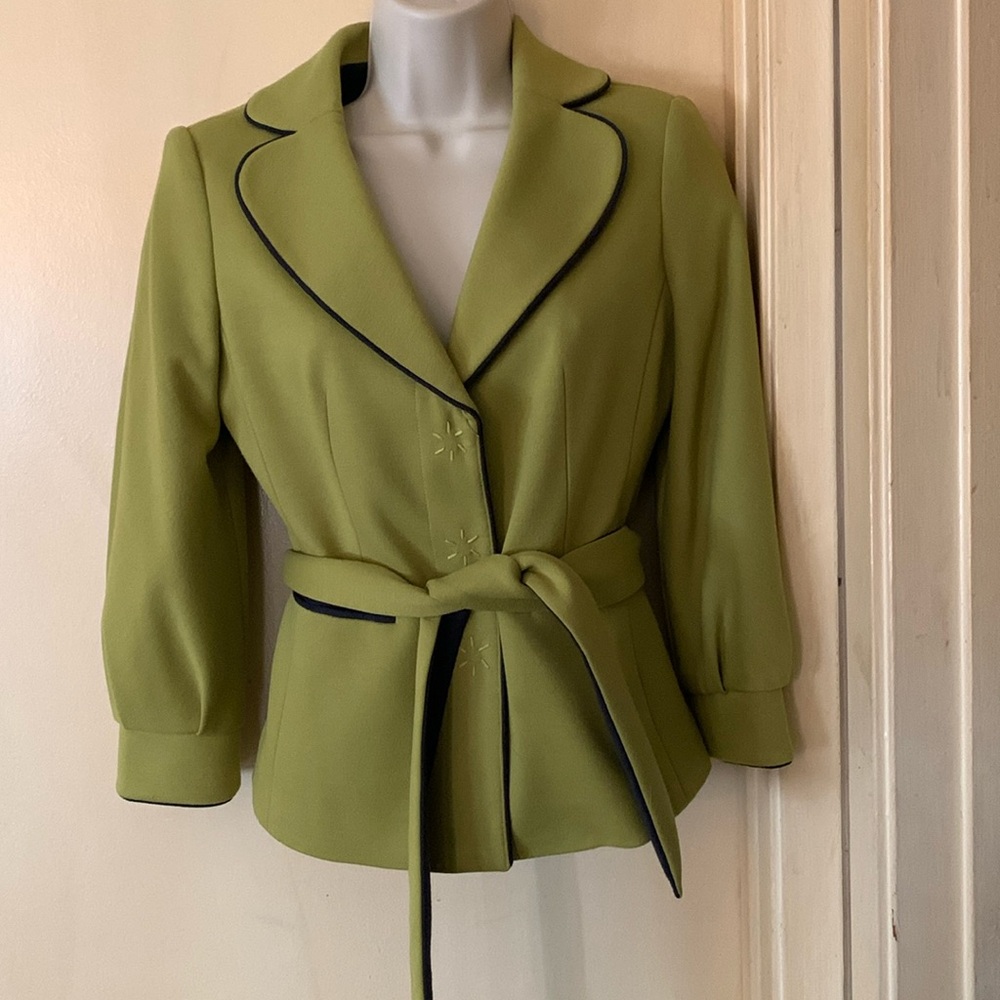 Isabel and Nina chartreuse crop jacket size 2